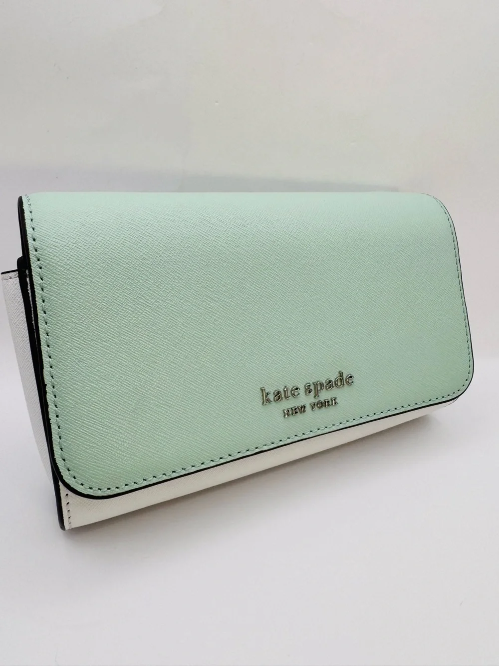 Kate Spade Cameron Spring Meadow Mint & White Crossbody Bag & Cardholder NWOT
